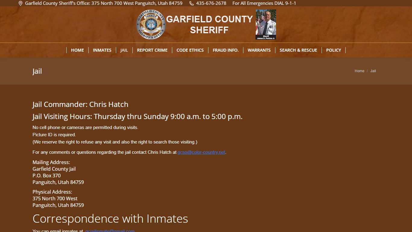 Jail – Garfield County Sheriff | Panguitch, Utah